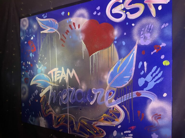 Œuvre peinte en direct pour la soirée d'entreprise de GSF Mercure