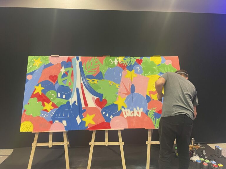 Artiste peignant en direct pour la FDJ au World Lottery Summit