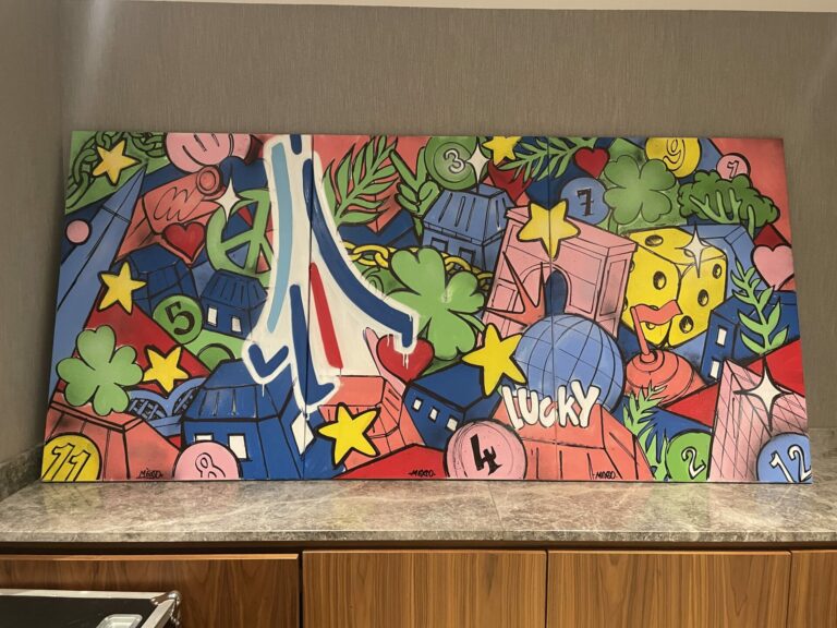Œuvre finale du live painting pour la FDJ au World Lottery Summit