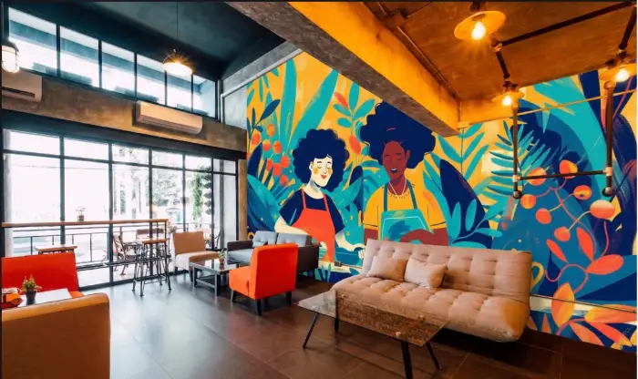 Fresque cloison amovible