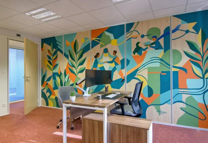 Fresque cloison amovible