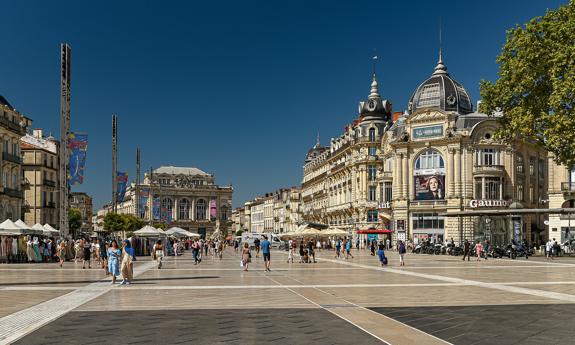 La place de la Comédie à Montpellier et l'Opéra Comédie